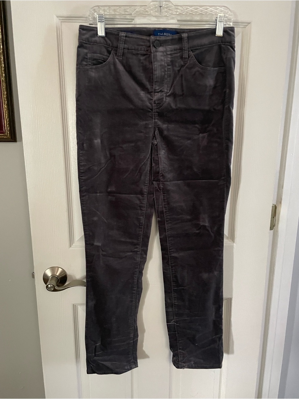 Talbots High-Rise Straight-Leg Corduroy Pants - Charcoal Gray